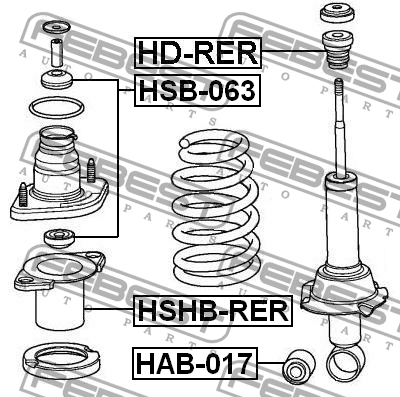 Пыльник амортизатора задний HONDA CR-V RE3/RE4 2007-2012 HSHB-RER HSHB-RER FEBEST