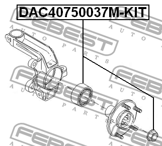 Подшипник ступицы DAC40750037M-KIT DAC40750037M-KIT FEBEST