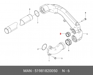 Вставная труба 51981820050 MAN