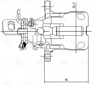 Суппорт торм. Nissan Almera N16 (00-) зад. прав. d=38мм (CF 032197) CF032197 TRIALLI