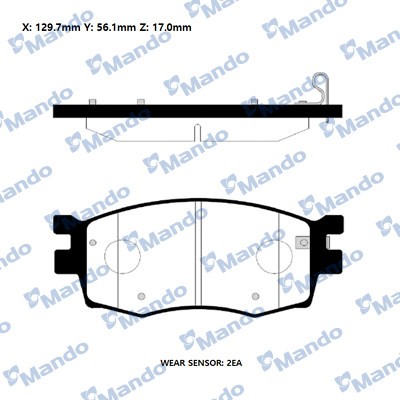 Колодки тормозные HYUNDAI i20 (08-) передние (4шт.) MANDO MBF015324 MANDO