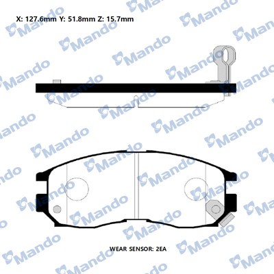 Колодки тормозные передние (без датчика) MITSUBISHI GALANT/LANCER 1.8-2.0 88-00  MPM04 MANDO