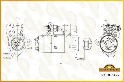Стартер Premium 24V, 6,2 kW 11 зубцов о.н MB A004151940180 — 2 года безусловной  170017033 SONDER