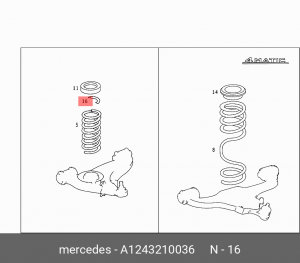 прокладка под пружину! перед.\MB W124 2.3 84-93 1243210036 MERCEDES BENZ