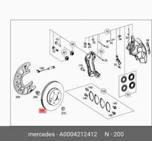 диск тормозной передний!\ MB W205 14-18 A0004212412 MERCEDES BENZ