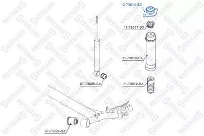 опора амортизатора заднего!\ Daewoo Kalos 02> 12-73014-SX STELLOX