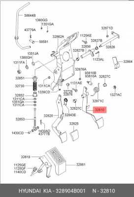 Педаль тормоза HYUNDAI Porter OE 328904B001 HYUNDAI KIA