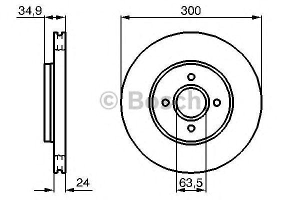 Диск тормозной FORD Mondeo (00-07) передний (1шт.) BOSCH 0986479048 BOSCH