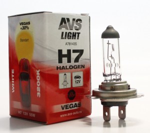 лампа! (H7) 55W 12V Vegas 1шт.\ A78143S AVS