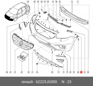 Клипса RENAULT OE 62225JG000 RENAULT