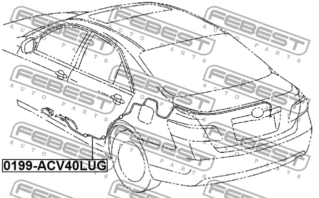 Тросик привода багажника TOYOTA CAMRY 2006.01-2011.08 0199-ACV40LUG 0199-ACV40LUG FEBEST