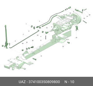 Кронштейн УАЗ крепления защитной трубки (ОАО УАЗ) 374100350809800 UAZ UAZ
