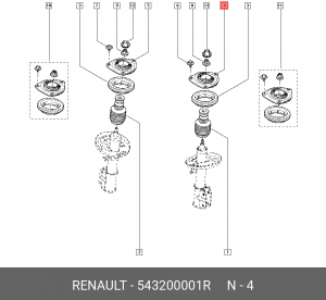 опора амортизатора пер.!\ Renault Megane/Fluence 543200001R RENAULT
