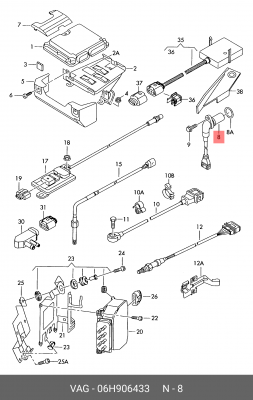 Датчик положения коленвала VW Amarok,Golf,Jetta,Passat AUDI A3,A4,Q3,Q5 SKODA Oc 06H 906 433 VAG