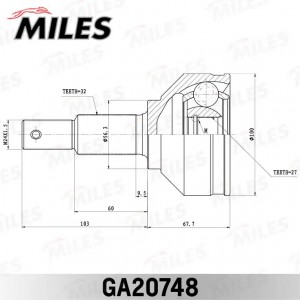 ШРУС наружный NISSAN MURANO Z51 2007- GA20748 GA20748 MILES