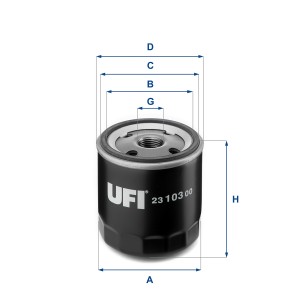 Фильтр масляный OPEL KADDET E 23.103.00 23.103.00 UFI