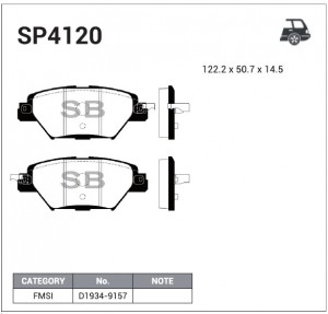 Колодки тормозные MAZDA CX-9 16- задние SP4120 SP4120 SANGSIN