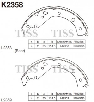 Колодки тормозные барабанные Toyota Corolla, Probox, Allion 01- K2358 K2358 MK KASHIYAMA