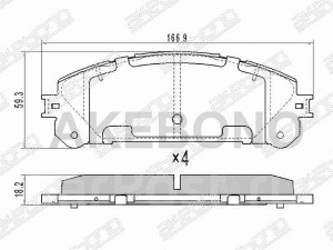 Колодки тормозные дисковые LEXUS RX (_L1_) 08 AN-815K AN-815K AKEBONO