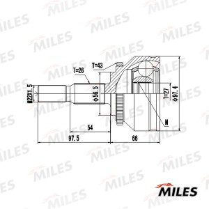 ШРУС наружный VOLVO S40/V40 1.9D/2.0 97-04 (с ABS) (GKN 303423) GA20511 GA20511 MILES
