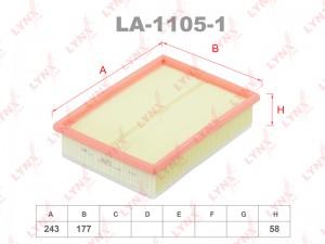 фильтр воздушный! 243x177x58\ BMW E36/E46/E39/Z3/Z4 1.6-3.0i & 24V 90> LA-1105-1 LYNXAUTO