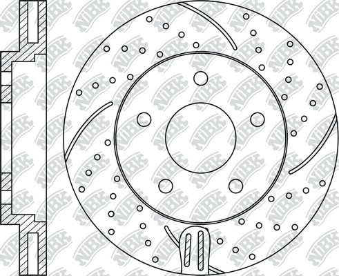 Диск тормозной NISSAN Juke,Qashqai,X-Trail передний (перфорированный) (1шт.) NIB RN1303DSET NIBK