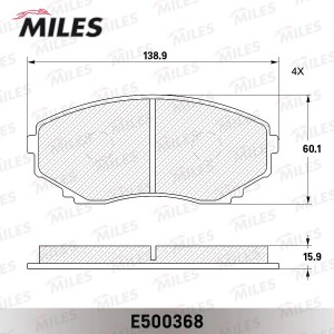 Колодки тормозные передние (Смесь CERAMIC серия PRO) MAZDA MPV 99- (TRW GDB1177) E500368 MILES