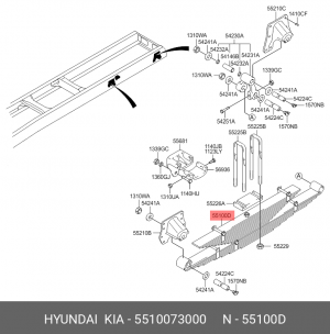 Рессора HYUNDAI HD170 задняя OE 5510073000 HYUNDAI KIA