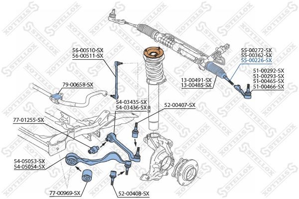тяга рулевая!\ BMW E84/E90/E91/E92 05> 55-00226-SX STELLOX