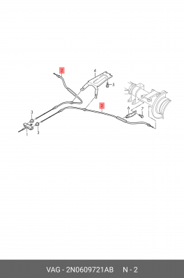 трос стояночного тормоза!\ VW Crafter 17> 2N0609721AB VAG