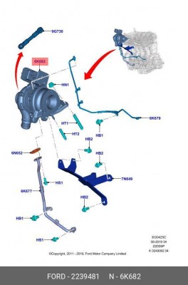 турбокомпрессор! востановленный\ Ford Transit 2.2TDCi 11> 2239481 FORD