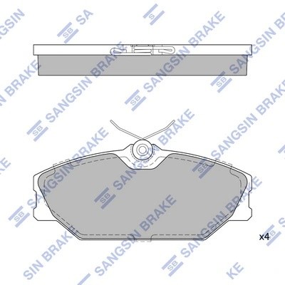 Колодки тормозные передние Renault Laguna 1.9DCi/Megane 1.8i/1.9DCi 99-02 SP1483 SP1483A SANGSIN