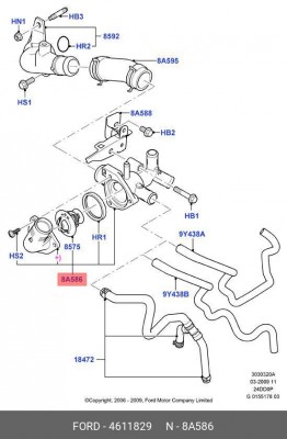 Термостат FORD Transit (00-06) OE 4 611 829 FORD