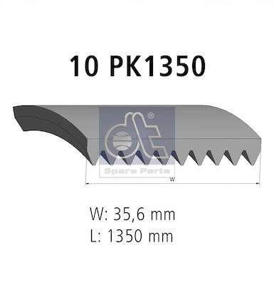 Ремень поликлиновой 10PK1350 2.15380 DIESEL TECHNIC