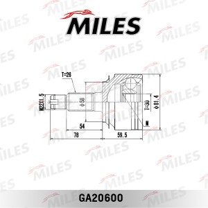 ШРУС наружный (комплект) HONDA CIVIC 1.4-2.0 06-12 (SKF VKJA5121) GA20600 GA20600 MILES