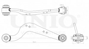 Рычаг подвески продольный задний верхний левый SSP-40122 UNIO