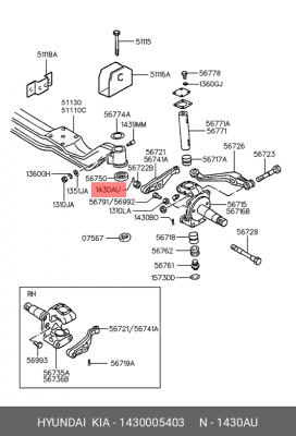 Штифт HYUNDAI OE 1430005403 HYUNDAI KIA