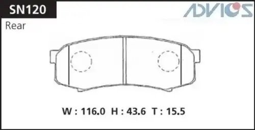 Дисковые тормозные колодки ADVICS SN120 SN120 ADVICS