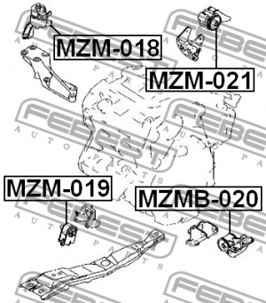 Опора двигателя MZM-021 MZM-021 FEBEST
