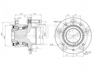Ступица задняя (с ABS) HUB-20215 UNIO