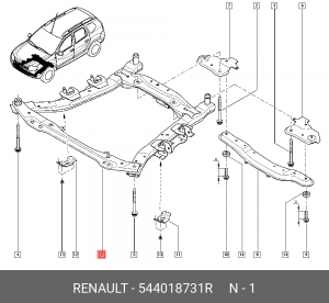 подрамник двигателя!\ Renault 544018731R RENAULT