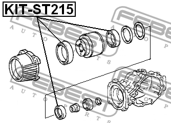 Ремкомплект дифференциала TOYOTA COROLLA/FIELDER CE121,NZE12#,ZZE12# 2000.08-200 KIT-ST215 FEBEST