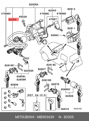 ЗАМОК ЗАЖИГАНИЯ MB903639 MB903639 MITSUBISHI