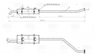 Глушитель ГАЗель Next дв.Cummins ISF2.8S LowCost Евро5 осн.+хомуты удл.(алюм.ст. EMM0330 TRIALLI