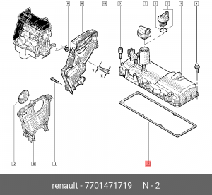 Прокладка клапанной крышки 7701471719 7701471719 RENAULT