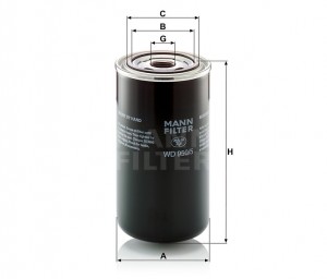Фильтр масляный H=172.0мм Вкручивается. CLAAS WD 950-5 MANN FILTER