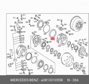 держатель уплотнителя A 381 331 05 58 MERCEDES BENZ