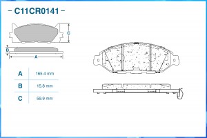 Тормозные колодки передние Low Metallic C11CR0141 C11CR0141 CWORKS