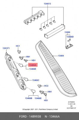 Ford Europe,Лампа двухнитевая красная 21/5W 12V 1489938 1489938 FORD