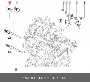 свеча накаливания!\ MB C-Class/Vito,Nissan,Opel,Renault 06> 110650819R RENAULT